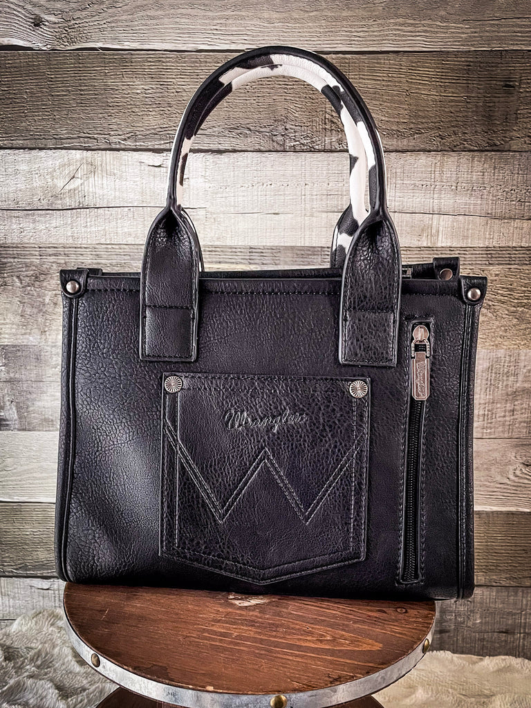 Wrangler Casual Whipstitch Crossbody Tote Bag Black