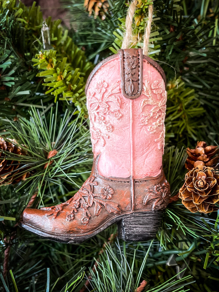 Christmas Cowboy Boot Ornament