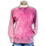 Outlaw Acid Washed Pullover - Light Plum