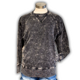 Outlaw Acid Washed Pullover - Ash Black