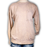 Rustler Acid Washed Pullover - Ash Mocha