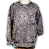 Rustler Acid Washed Pullover - Ash Black