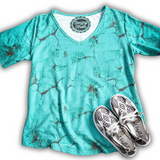 Turquoise Herd V-Neck Top