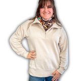 Lariat Luxe Half Zip Pullover - Beige - Western Fashion - Bronco Western Supply Co.