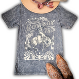 Wild West Cowboy Graphic Tee - Gray