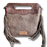 Sadie Wrangler Boot Stitch Crossbody - Coffee