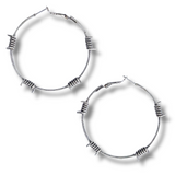 Barb Hoop Earrings - Silver