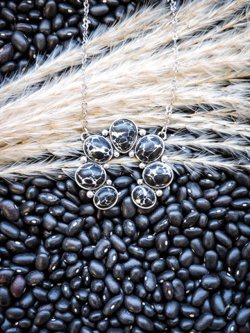 Squash Blossom Chain Necklace - Black