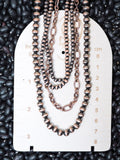 Harper Navajo Style Pearl Layer Necklace - Copper - Faux Navajo Pearls - Bronco Western Supply Co.