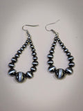 Penny Teardrop Earrings - Silver Faux Navajo Pearl -  Western Jewelry - Bronco Western Supply Co.