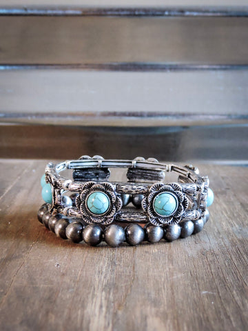 Annie Stackable Stretch Bracelet - Bracelet Set - Faux Navajo Pearls - Bronco Western Supply Co.