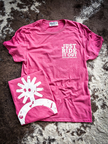 Just Ride It Out Tee - Raspberry Heather