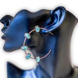 Carter Stud Hoop Earring - Copper/Turquoise