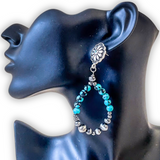 Cannon Stud Dangle Earrings - Turquoise/Silver