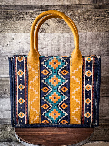 Mustard Southwest Wrangler Tote - Small – The Crooked Cactus Boutique