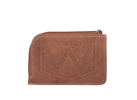 Wrangler Southwestern Art Print Mini Zip Card Case - Coffee