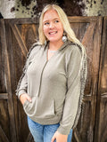 Savannah Ruffle Hoodie - Olive - Bronco Western Supply Co.