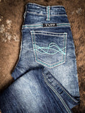 Cowgirl Tuff - Turquoise Hurricane Bootcut Jeans - Riding Jeans - Bronco Western Supply Co.