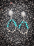 Cannon Stud Dangle Earrings - Turquoise/Silver