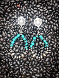 Cannon Stud Dangle Earrings - Turquoise/Silver