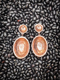 Alma Concho Stud Dangle Earrings - Copper