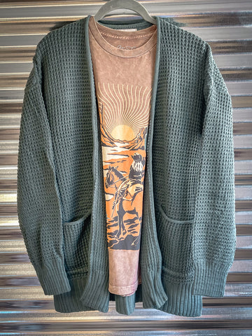 Wafflewood Cardigan - Ash Jade