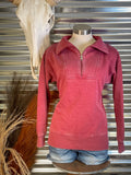 Lariat Luxe Half Zip Pullover - Burgundy - Casual - Basic Clothing - Bronco Western Supply Co.