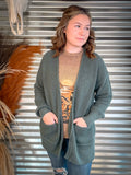 Wafflewood Cardigan - Ash Jade