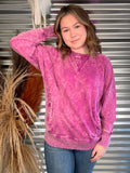 Outlaw Acid Washed Pullover - Light Plum