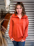 Lariat Luxe Half Zip Pullover - Rust - Casual - Basic Clothing - Bronco Western Supply Co.