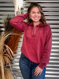 Lariat Luxe Half Zip Pullover - Burgundy - Casual - Basic Clothing - Bronco Western Supply Co.