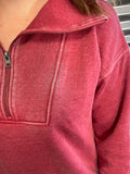 Lariat Luxe Half Zip Pullover - Burgundy - Casual - Basic Clothing - Bronco Western Supply Co.