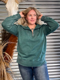 Lariat Luxe Half Zip Pullover - Hunter Green