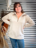 Lariat Luxe Half Zip Pullover - Beige - Western Fashion - Bronco Western Supply Co.