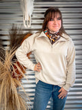 Lariat Luxe Half Zip Pullover - Beige - Western Fashion - Bronco Western Supply Co.