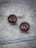 Eliza Flower Stud Earrings - Copper - Western Earrings - Bronco Western Supply Co.