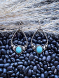 Lasso Teardrop Earring - Silver - Western Jewelry - Faux Turquoise - Bronco Western Supply Co.