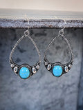 Lasso Teardrop Earring - Silver - Western Jewelry - Faux Turquoise - Bronco Western Supply Co.