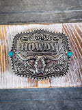 Howdy Belt Buckle - Silver