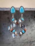 Sister Post Dangle Earrings - Rust - Western Jewelry - Faux Turquoise - Bronco Western Supply Co.