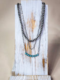 Harper Navajo Style Pearl Layer Necklace - Natural - Faux Navajo Pearl - Bronco Western Supply Co.