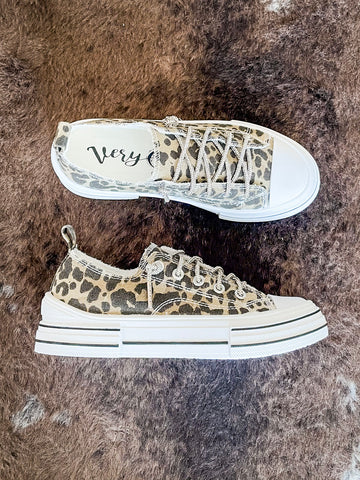 Aman Print Sneaker in Tan Leopard by Very G