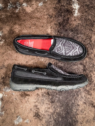 Roxy Twisted X Slip - On Driving Moc - Black & Grey