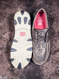 Adrienne - Twisted X - Boat Shoe - Driving Moc - Brown & Embossed Flower - Bronco Western Supply Co.