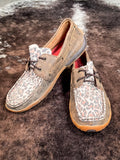 Leah - Twisted X - Boat Shoe - Driving Moc - Distressed & Leopard - Bronc Western Supply Co.