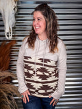 Laredo Aztec Print Lightweight Hoodie - Taupe - Western Wear - Casual - Bronco Western Supply Co.