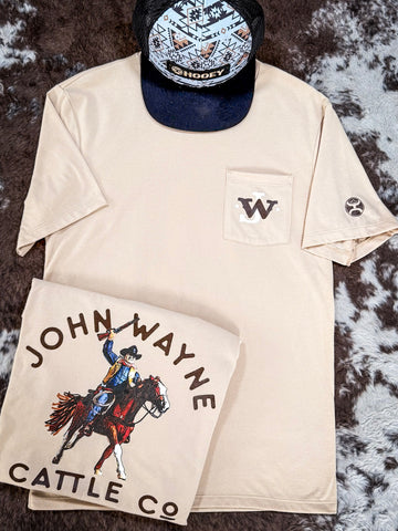 John Wayne Cattle Co. - Hooey T-Shirt - Tan - Apparel - Hooey - Bronco Western Supply Co.