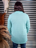 Lola Cardigan - Aqua - Women's Apparel - Cardigan - Casual Wear - Bronco Western Supply Co.