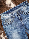 Cowgirl Tuff DFMI Bleached Bootcut Jeans - Western Wear - Riding Jeans - Bronco Western Supply Co.