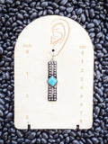 Celine Dangle Bar Earrings - Silver/Turquoise - Western Jewelry - Bronco Western Supply Co.